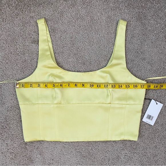 Jason Wu‎ Satin Crop Top Yellow M - Picture 6 of 7